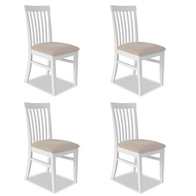 Statement Furniture Florence Highback Upholstered Chairs Set Of 4 - White - image 1