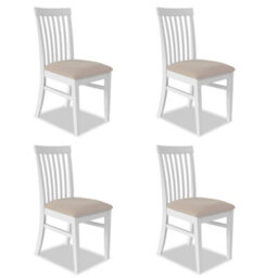 Statement Furniture Florence Highback Upholstered Chairs Set Of 4 - White - thumbnail 1