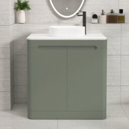 Royal Bathrooms Venice 800mm Sage Green Freestanding Bathroom Countertop Vanity Unit 2 Door With Lyon Basin - thumbnail 1