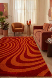 The Rugs Joli Red And Orange Striped Rug Soft Dense Pile Easy To Clean And Pet Friendly For Living Rooms And Bedrooms - thumbnail 4