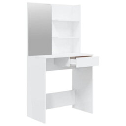 Vidaxl Dressing Table With Mirror High Gloss White 74.5X40X141 Cm - thumbnail 7