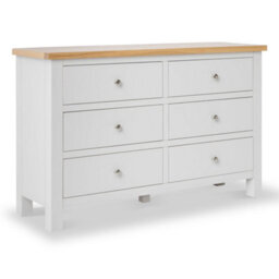 Farro Grey 6 Drawer Chest Fully Assembled - Painted With Oak Top Painted With Oak Top By Roseland Furniture - thumbnail 2