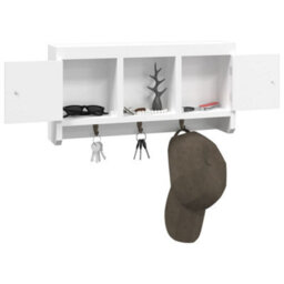 Berkfield Key Cabinet White 40X8.5X20 Cm Engineered Wood&steel - thumbnail 4