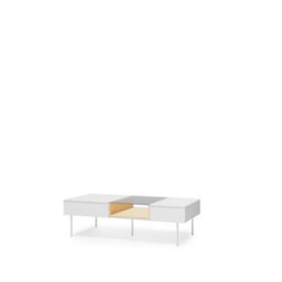 Arte Liba 132Cm Coffee Table White Oak Vincenza Glazed Top - thumbnail 2