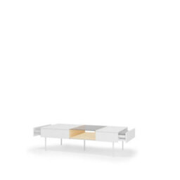 Arte Liba 132Cm Coffee Table White Oak Vincenza Glazed Top - thumbnail 3
