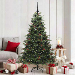 Vidaxl Artificial Christmas Tree With Led Strip Lights Green 180 Cm