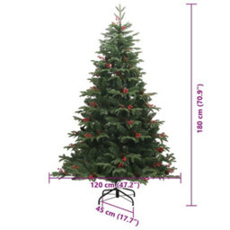 Vidaxl Artificial Christmas Tree With Led Strip Lights Green 180 Cm - thumbnail 3