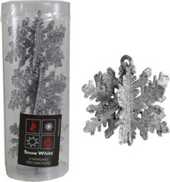 PMS Pack Of 3 Hanging Silver Snowflake Christmas Decorations