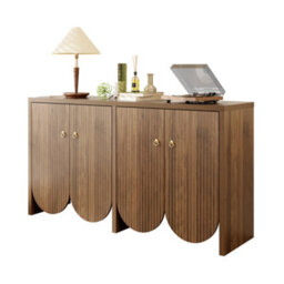 Matteo Walnut-Look 4-Door Sideboard With Grooved Detail 147Cm - thumbnail 1