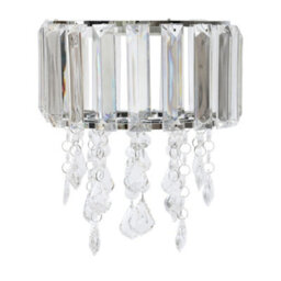 Valuelights Mabel Easy Fit Clear Acrylic Jewel Droplet Drum Ceiling Light Shade (D)20Cm