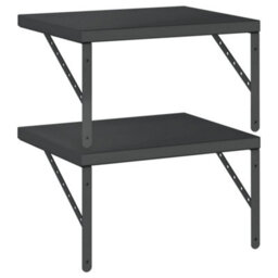 Berkfield Wall Shelves 2 Pcs 50X40 Cm Black Stainless Steel - thumbnail 7