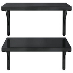 Berkfield Wall Shelves 2 Pcs 50X40 Cm Black Stainless Steel - thumbnail 5
