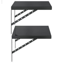 Berkfield Wall Shelves 2 Pcs 50X40 Cm Black Stainless Steel - thumbnail 6