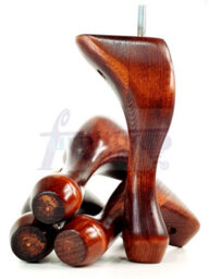 L&F Queen Anne Wooden Legs 200mm High Set Of 4 Mahogany Wash Furniture Feet Settee Chairs  Sofas Footstools M10 (10mm) - thumbnail 3