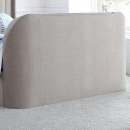 Luther Warm Stone Velvet Winged Ottoman Electric Media Tv Bed Frame - 4Ft6 Double - thumbnail 7