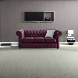 Chesterfield 3 Seater Malta Boysenberry Purple Velvet Fabric Sofa In Classic Style - thumbnail 3
