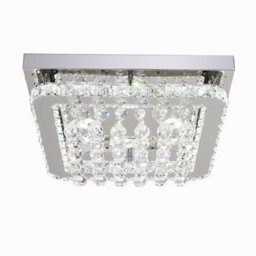 Living And Home Modern Square Fancy Crystal Droplets Led Ceiling Light Fixture Chandelier Cool White Light 40Cm - thumbnail 4