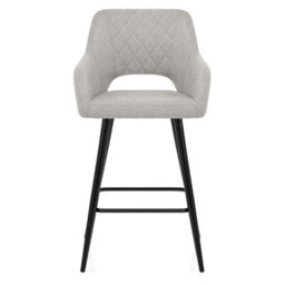 Atlantic Lopez Bar Stool Grey Fabric & Black Legs - thumbnail 2