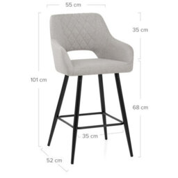 Atlantic Lopez Bar Stool Grey Fabric & Black Legs - thumbnail 5