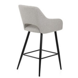 Atlantic Lopez Bar Stool Grey Fabric & Black Legs - thumbnail 4