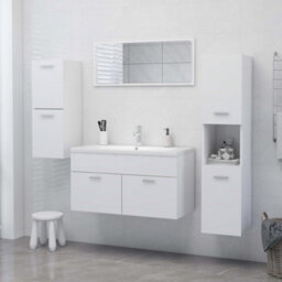 Berkfield Bathroom Cabinet White 30X30X80 Cm Engineered Wood - thumbnail 9
