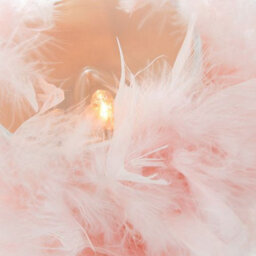 Happy Homewares Modern And Chic Real Pink Feather Table Lamp With Satin Nickel Base And Switch - thumbnail 3