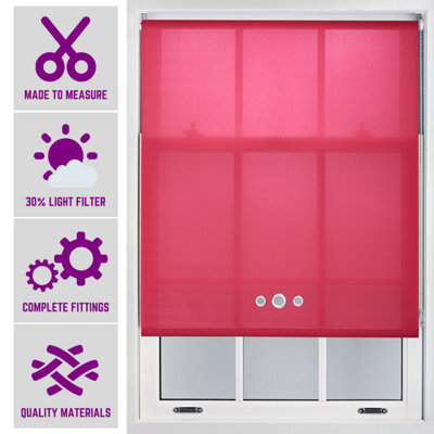 Furnished Made To Order Daylight Roller Blind - Fuchsia With Triple Round Eyelet (W)180Cm X (L)210Cm - image 1