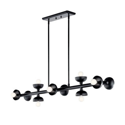 Luminosa Lighting Elstead Kichler Palta Bar Pendant Ceiling Light Contemporary Satin Black 10X E14 - image 1