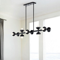 Luminosa Lighting Elstead Kichler Palta Bar Pendant Ceiling Light Contemporary Satin Black 10X E14 - thumbnail 2