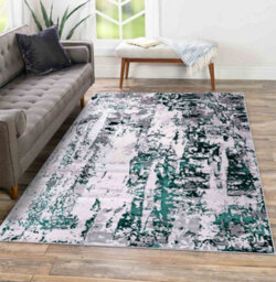 Smart Living Modern Carved Area Rug, Living Room Carpet, Kitchen Floor, Bedroom Soft Rugs 60Cmx220Cm - Emperor (320 Styra Aqua) - thumbnail 2