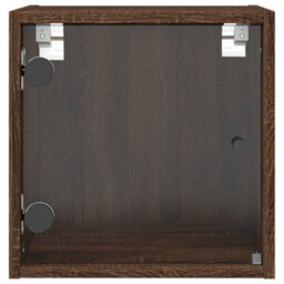 Berkfield Bedside Cabinets With Glass Doors 2 Pcs Brown Oak 35X37X35 Cm - thumbnail 7