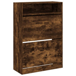 Berkfield Shoe Cabinet With 2 Flip-Drawers Smoked Oak 80X34X116 Cm - thumbnail 2