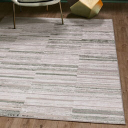 The Rug Edit Ritz Metallic Stripe Green Living Room Rug - 160X220Cm - thumbnail 1
