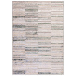The Rug Edit Ritz Metallic Stripe Green Living Room Rug - 160X220Cm - thumbnail 2