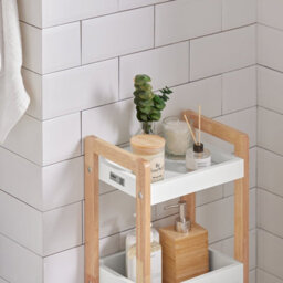 Sobuy Frg226-Nw, 3 Tiers Bathroom Shelf Storage Display Shelf Rack Organizer Shelving Unit,wood Effect,w28Xd20Xh74 - thumbnail 9