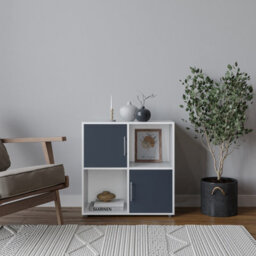 Urbn-Living 4 -Cube Shelving With Metal Handle Doors - Square
