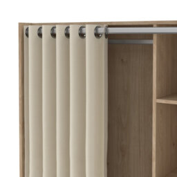 Furniture To Go Uppsala Open Mobile Wardrobe Unit In Jackson Hickory Oak With A Beige Textile Curtain - thumbnail 6