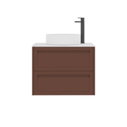 Royal Bathrooms Royal Bathroom Elmore 700mm Terracotta Clay Wall Mounted Countertop Bathroom Vanity Unit 2 Drawer With Art Basin - thumbnail 7