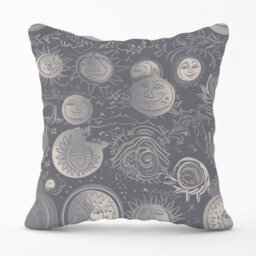 Warren Reed Designer Sun And Moon In Grey Outdoor Cushion 45Cm X 45Cm - thumbnail 1