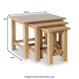 London Oak Set Of 3 Nest Of Tables - Fully Assembled By Roseland Furniture - thumbnail 6