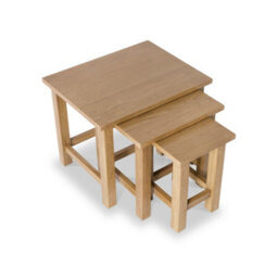 London Oak Set Of 3 Nest Of Tables - Fully Assembled By Roseland Furniture - thumbnail 5