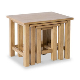 London Oak Set Of 3 Nest Of Tables - Fully Assembled By Roseland Furniture - thumbnail 4