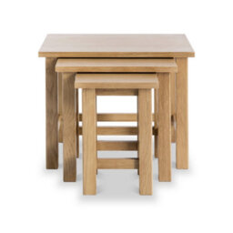 London Oak Set Of 3 Nest Of Tables - Fully Assembled By Roseland Furniture - thumbnail 3