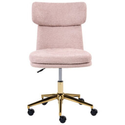 Beliani Desk Chair Granby Boucle Pastel Pink - thumbnail 5