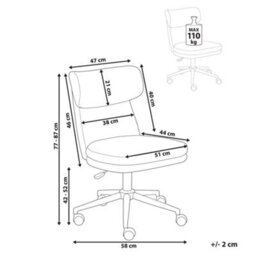 Beliani Desk Chair Granby Boucle Pastel Pink - thumbnail 3