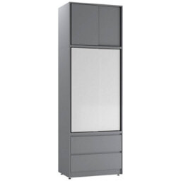 Urbn-Living Urbnliving 240Cm Contemporary Sliding Door Wardrobe Bedroom Storage Grey Carcass White Doors - thumbnail 4