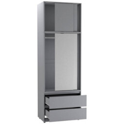 Urbn-Living Urbnliving 240Cm Contemporary Sliding Door Wardrobe Bedroom Storage Grey Carcass White Doors - thumbnail 6