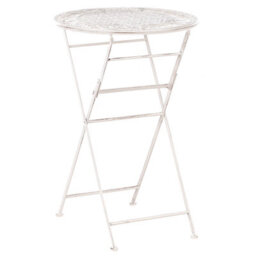 Beliani Garden Bar Table Trieste 60 Cm 60 Cm Metal Light Beige - thumbnail 1