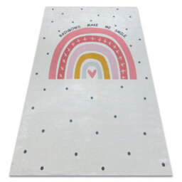 RugsX Bambino 47810 Washing Carpet Rainbow, Dots For Children Anti-Slip - White Pink 120X170 Cm - thumbnail 4
