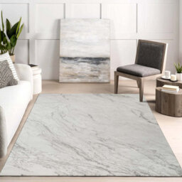 Novu Modern Abstract Living Room Area Rug Metallic Sheen- Valley Grey 200Cm X 290Cm - thumbnail 1